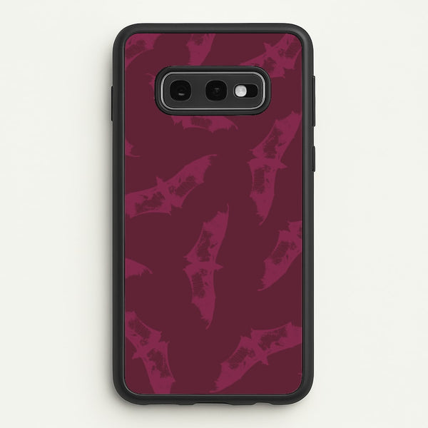 Dark Pink Bats Pattern  - Goth Aesthetic Phone Case for Galaxy S10e