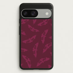 Dark Pink Bats Pattern  - Goth Aesthetic Phone Case for Google Pixel 9 / 9 Pro