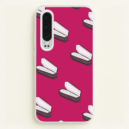 Bright Pink Coffin Pattern  - Goth Aesthetic Phone Case for Huawei P30