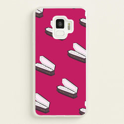 Bright Pink Coffin Pattern  - Goth Aesthetic Phone Case for Galaxy S9