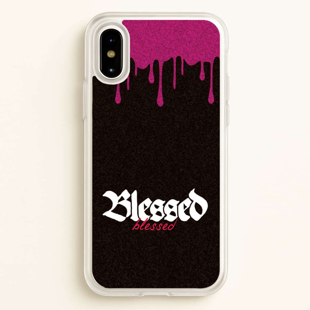 Glitter Blessed  - Goth Aesthetic Phone Case for iPhone X / XS