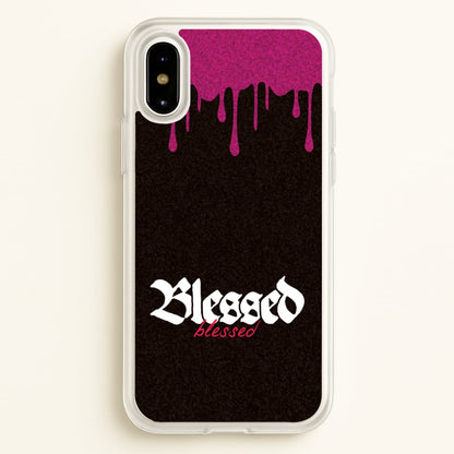 Glitter Blessed  - Goth Aesthetic Phone Case for iPhone X / XS