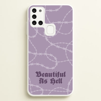 Beautiful As Hell Pattern  - Goth Aesthetic Phone Case for Galaxy A21s
