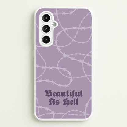 Beautiful As Hell Pattern  - Goth Aesthetic Phone Case for Galaxy A14
