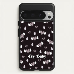 Cry Baby Monochrome Hearts Pattern  - Goth Aesthetic Phone Case for Google Pixel 9 Pro XL