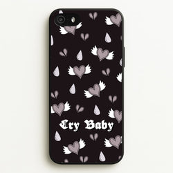 Cry Baby Monochrome Hearts Pattern  - Goth Aesthetic Phone Case for iPhone 5 / 5s / SE 2016