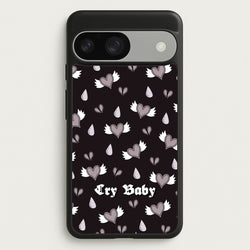 Cry Baby Monochrome Hearts Pattern  - Goth Aesthetic Phone Case for Google Pixel 9 / 9 Pro