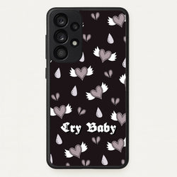 Cry Baby Monochrome Hearts Pattern  - Goth Aesthetic Phone Case for Galaxy A33