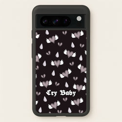 Cry Baby Monochrome Hearts Pattern  - Goth Aesthetic Phone Case for Google Pixel 8 Pro