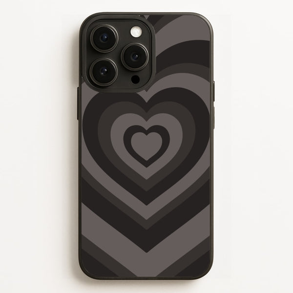 Abstract Black Heart  - Goth Aesthetic Phone Case for iPhone 16 Pro Max