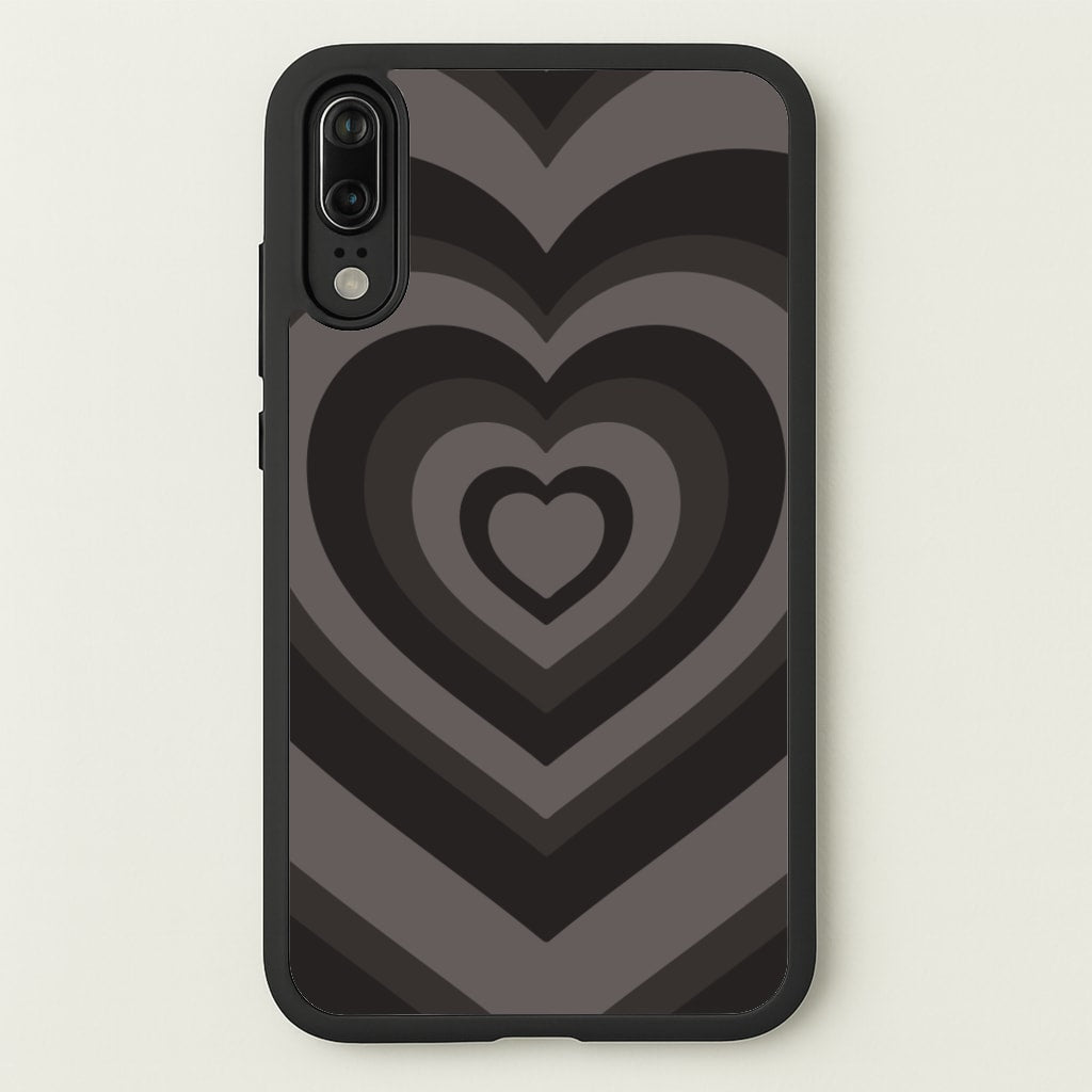 Abstract Black Heart  - Goth Aesthetic Phone Case for Huawei P20