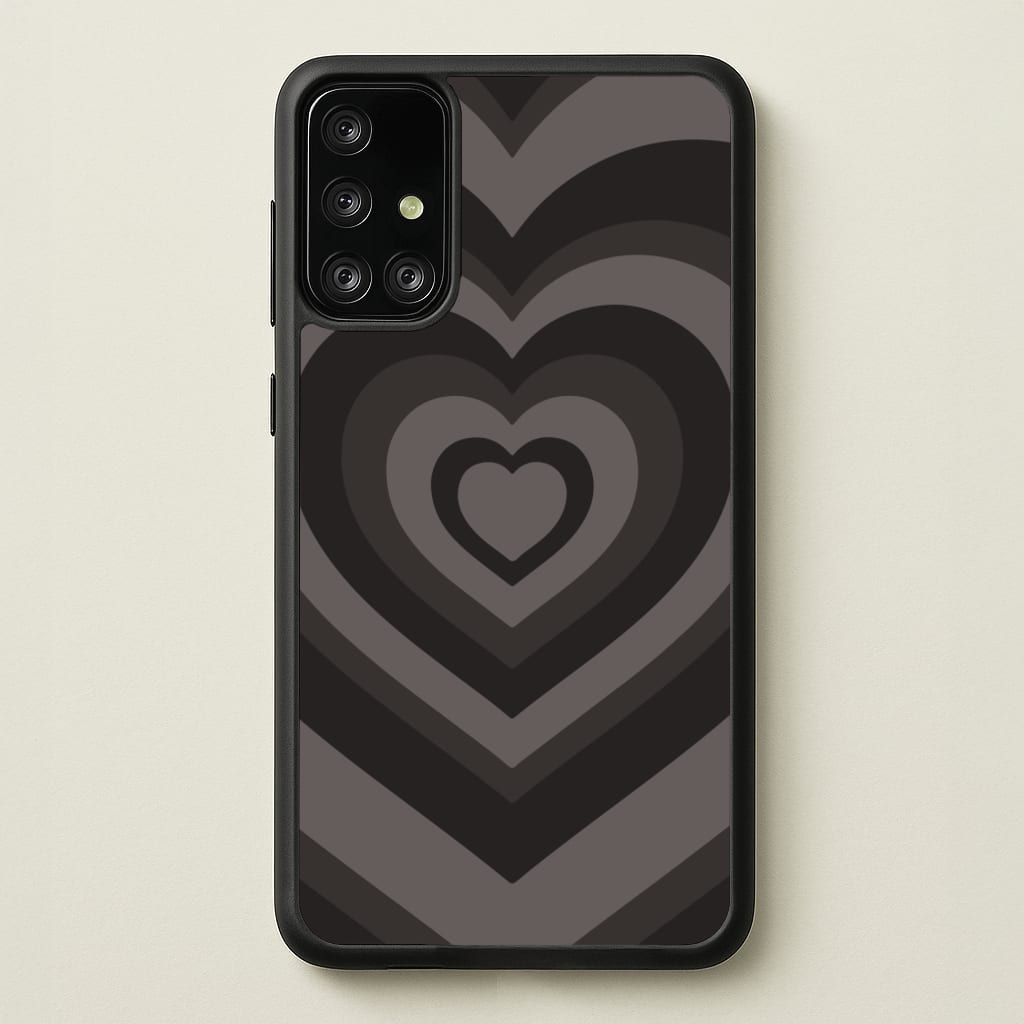 Abstract Black Heart  - Goth Aesthetic Phone Case for Galaxy A71
