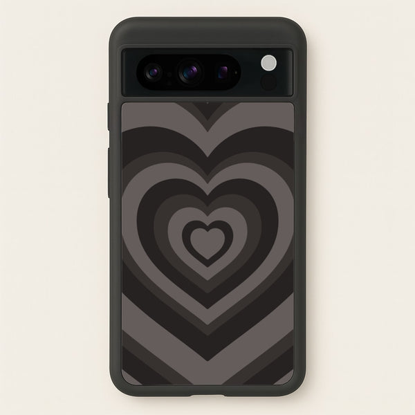 Abstract Black Heart  - Goth Aesthetic Phone Case for Google Pixel 8 Pro