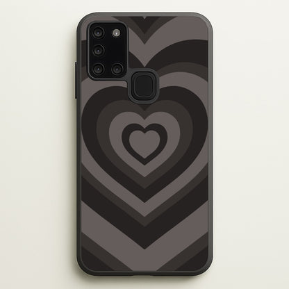 Abstract Black Heart  - Goth Aesthetic Phone Case for Galaxy A21s