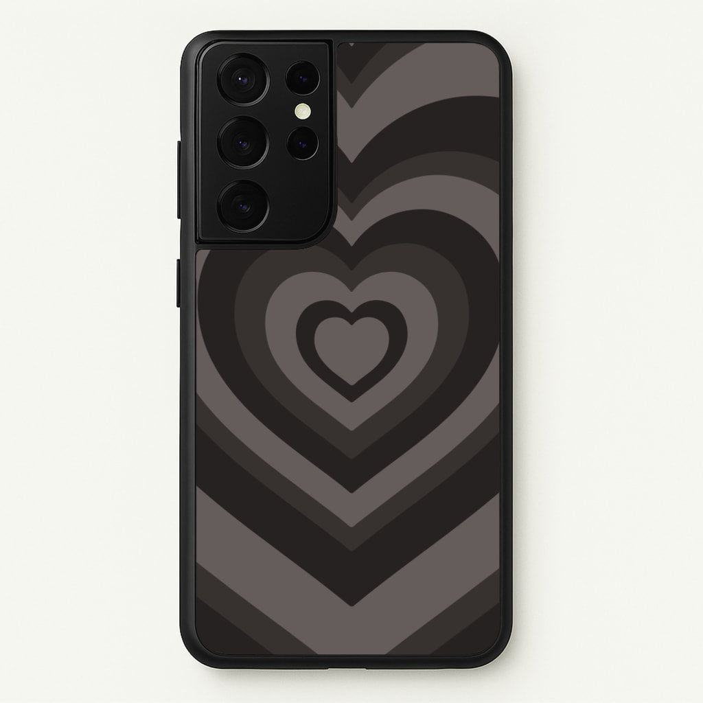 Abstract Black Heart  - Goth Aesthetic Phone Case for Galaxy S21 Ultra