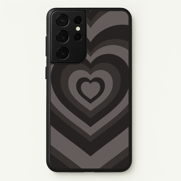 Abstract Black Heart  - Goth Aesthetic Phone Case for Galaxy S21 Ultra