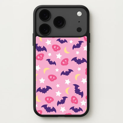 Skull, Bats And Stars Pattern Phone Case for iPhone 17 Pro Max