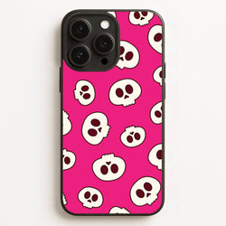 Pink Skulls Pattern  - Goth Aesthetic Phone Case for iPhone 16 Pro Max