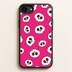 Pink Skulls Pattern  - Goth Aesthetic Phone Case for iPhone 6 / 7 / 8 / SE