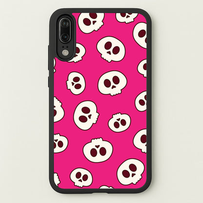 Pink Skulls Pattern  - Goth Aesthetic Phone Case for Huawei P20