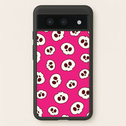 Pink Skulls Pattern  - Goth Aesthetic Phone Case for Google Pixel 8a