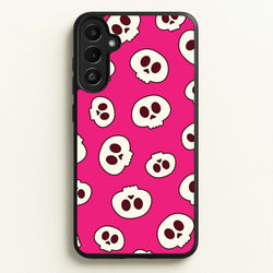 Pink Skulls Pattern  - Goth Aesthetic Phone Case for Galaxy A36