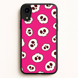 Pink Skulls Pattern  - Goth Aesthetic Phone Case for iPhone XR