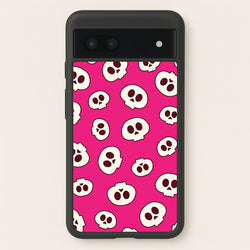 Pink Skulls Pattern  - Goth Aesthetic Phone Case for Google Pixel 7a