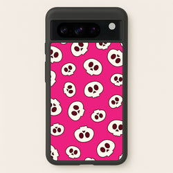 Pink Skulls Pattern  - Goth Aesthetic Phone Case for Google Pixel 8 Pro