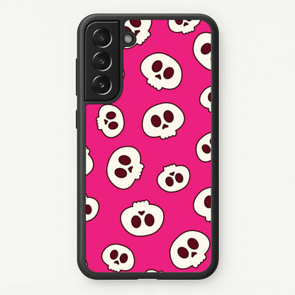 Pink Skulls Pattern  - Goth Aesthetic Phone Case for Galaxy S21 Plus