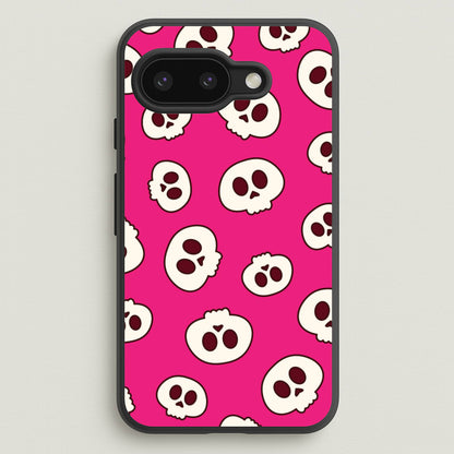 Pink Skulls Pattern  - Goth Aesthetic Phone Case for Google Pixel 9a