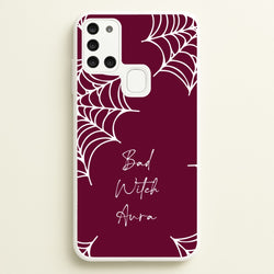 Bad Witch Aura Spider Webs  - Goth Aesthetic Phone Case for Galaxy A21s