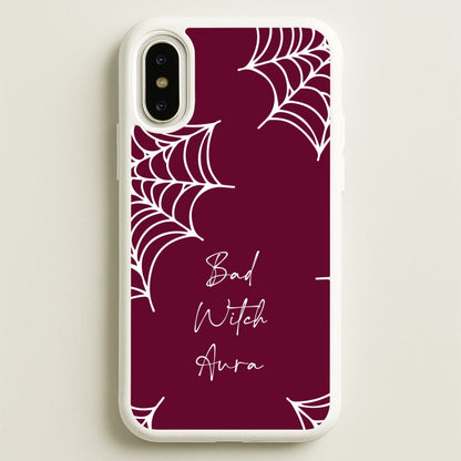 Bad Witch Aura Spider Webs  - Goth Aesthetic Phone Case for iPhone X / XS