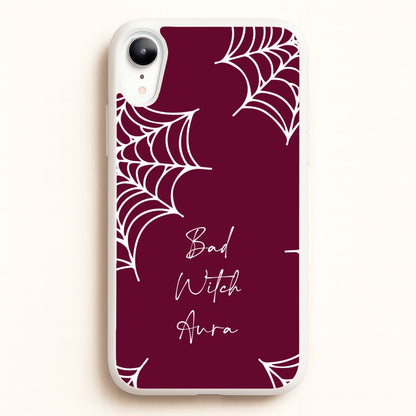 Bad Witch Aura Spider Webs  - Goth Aesthetic Phone Case for iPhone XR