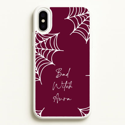 Bad Witch Aura Spider Webs  - Goth Aesthetic Phone Case for iPhone XS Max