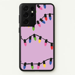 Pink Lights - Christmas Patterns  - Christmas Patterns Phone Case for Galaxy S21 Ultra
