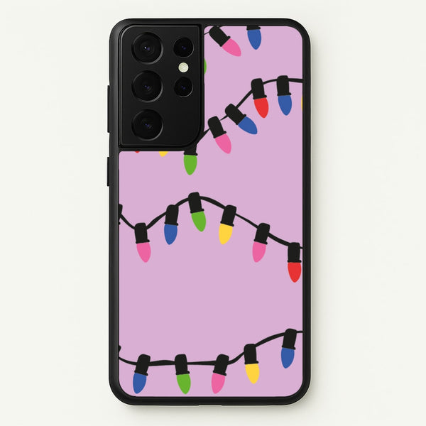 Pink Lights - Christmas Patterns  - Christmas Patterns Phone Case for Galaxy S21 Ultra