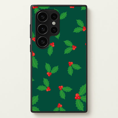 Holly - Christmas Patterns  - Christmas Patterns Phone Case for Galaxy S24 Ultra