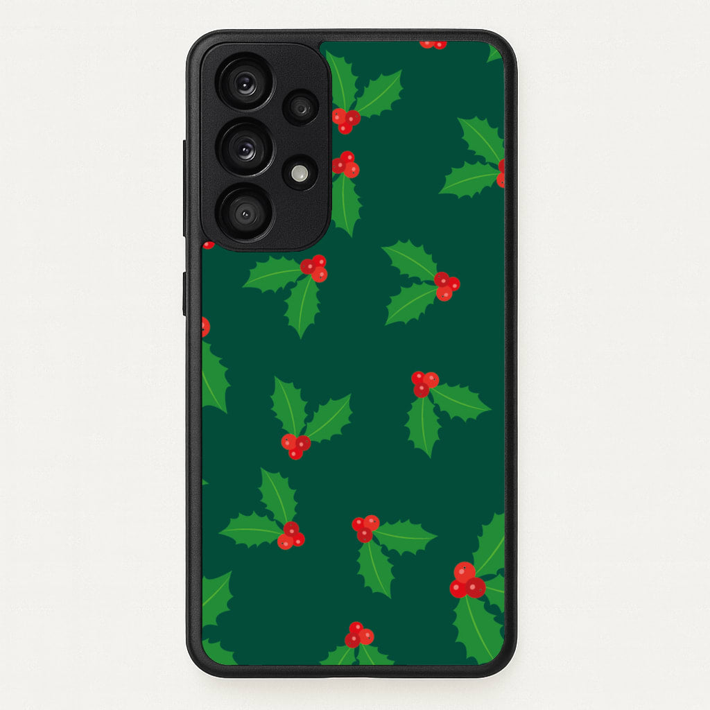 Holly - Christmas Patterns  - Christmas Patterns Phone Case for Galaxy A53