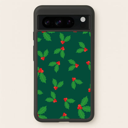 Holly - Christmas Patterns  - Christmas Patterns Phone Case for Google Pixel 8 Pro