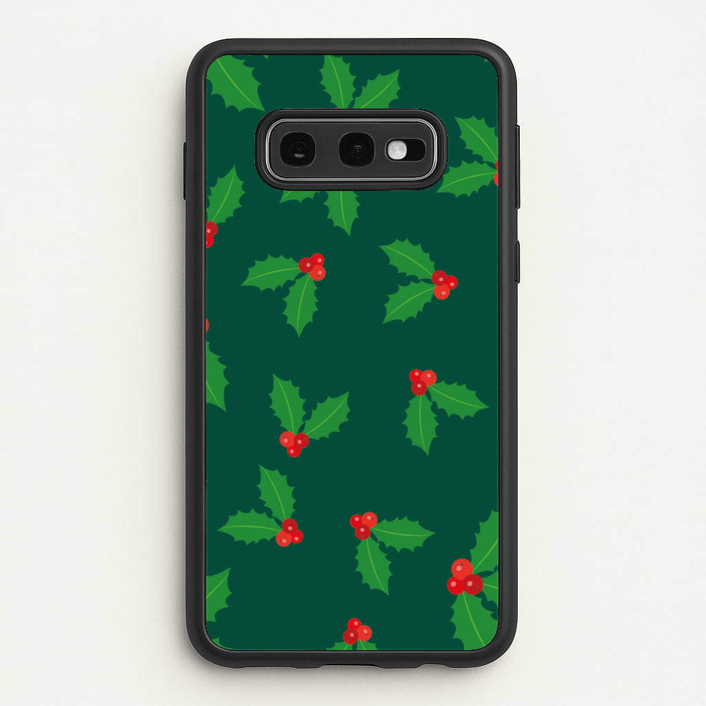 Holly - Christmas Patterns  - Christmas Patterns Phone Case for Galaxy S10e
