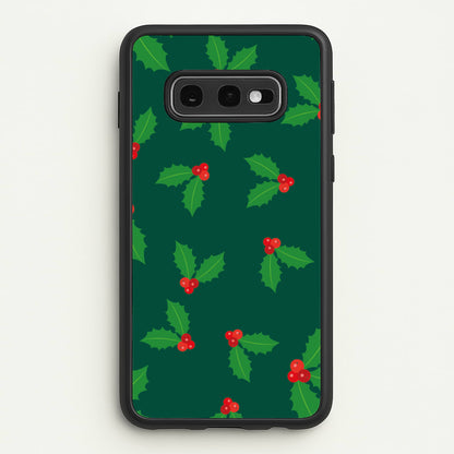 Holly - Christmas Patterns  - Christmas Patterns Phone Case for Galaxy S10e