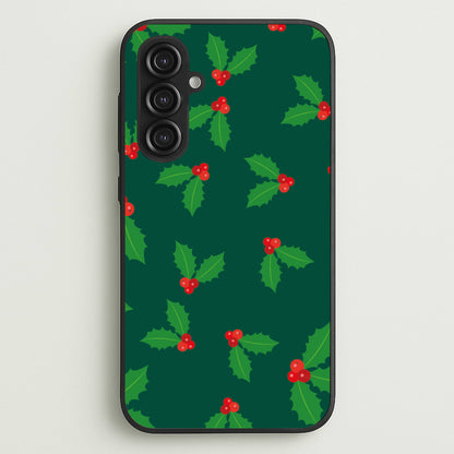 Holly - Christmas Patterns  - Christmas Patterns Phone Case for Galaxy S23FE