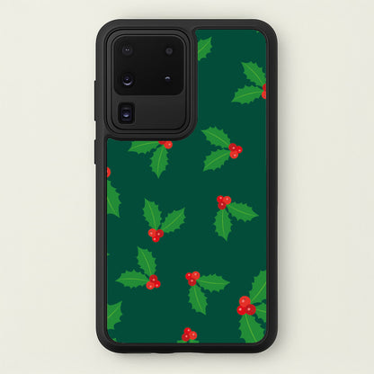 Holly - Christmas Patterns  - Christmas Patterns Phone Case for Galaxy S20 Ultra