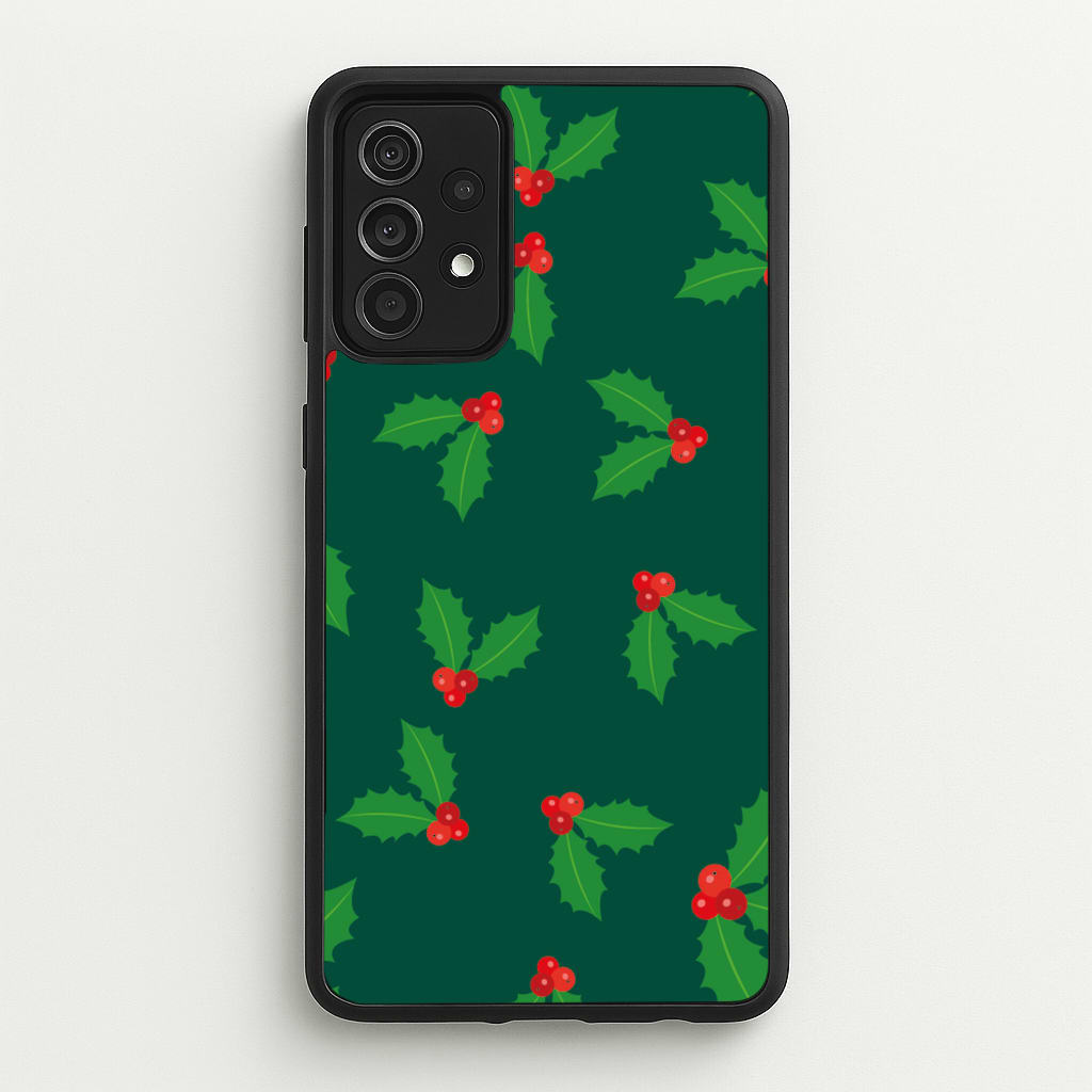 Holly - Christmas Patterns  - Christmas Patterns Phone Case for Galaxy A52 / A52s