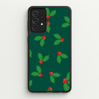 Holly - Christmas Patterns  - Christmas Patterns Phone Case for Galaxy A52 / A52s