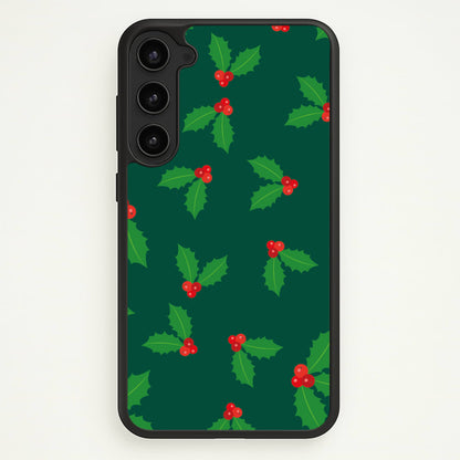 Holly - Christmas Patterns  - Christmas Patterns Phone Case for Galaxy S23 Plus