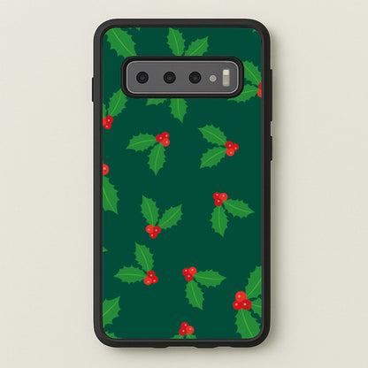 Holly - Christmas Patterns  - Christmas Patterns Phone Case for Galaxy S10