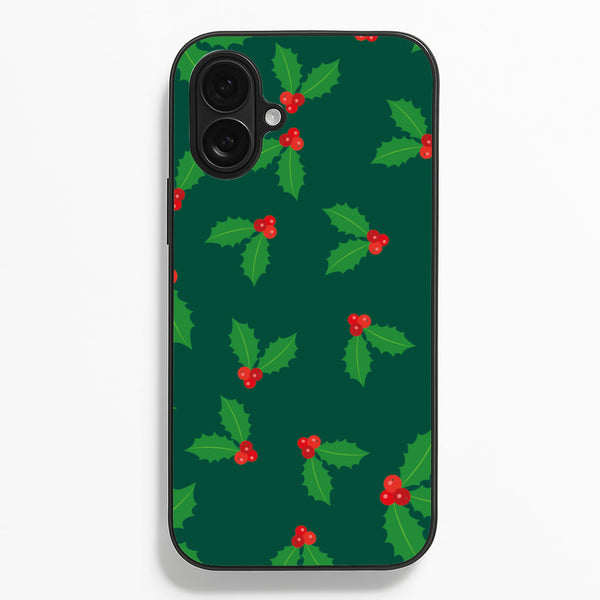 Holly - Christmas Patterns  - Christmas Patterns Phone Case for iPhone 16 Plus