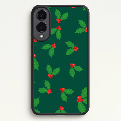 Holly - Christmas Patterns  - Christmas Patterns Phone Case for Galaxy S25 Edge